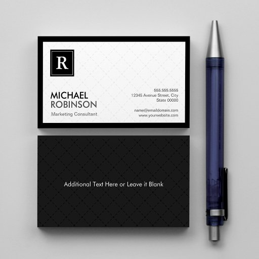 Customizable Professional Modern Diamond Grid Monogram Logo Business Card Template