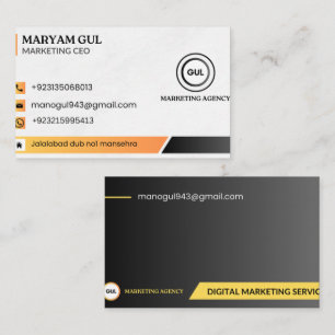 Professional Modern Digital Marketing Agency Busin Business Card