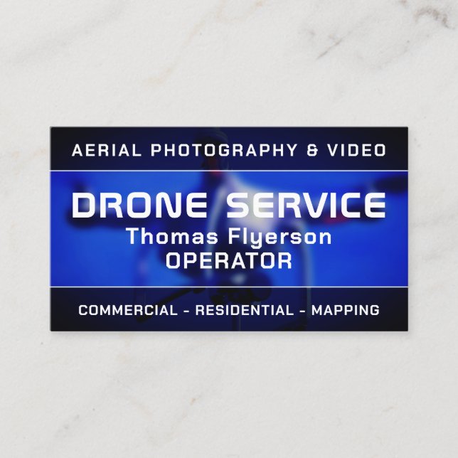 Professional modern drone business card (Front)