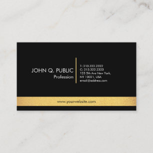 Professional Modern Elegant Black and Gold Simple Business Card