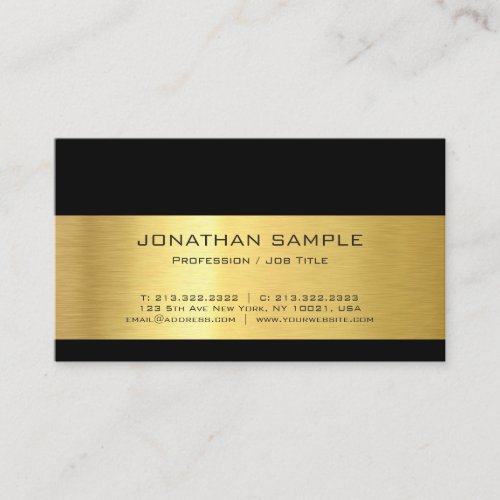 Professional Modern Elegant Black and Gold Trendy Business Card