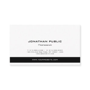 Professional Modern Elegant Black and White Clean Business Card