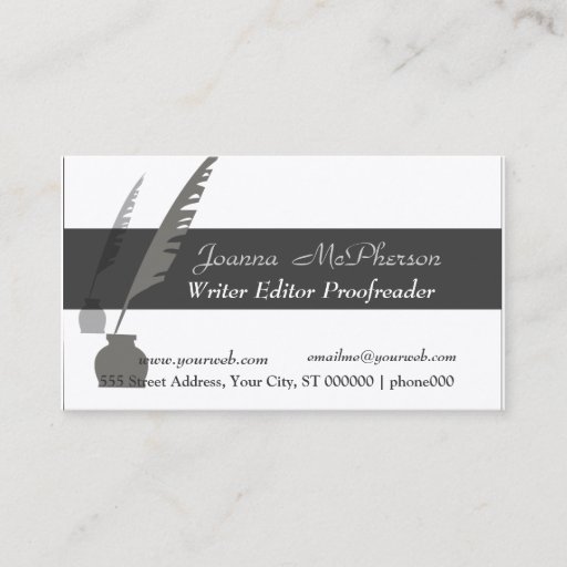 Customizable Vintage Attorney  Editor Writer Business Cards