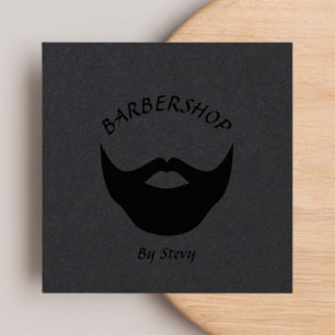 Professional Modern Elegant Black Barbershop Square Business Card