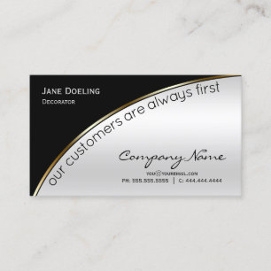 Professional Modern Elegant Black Light Silver Business Card