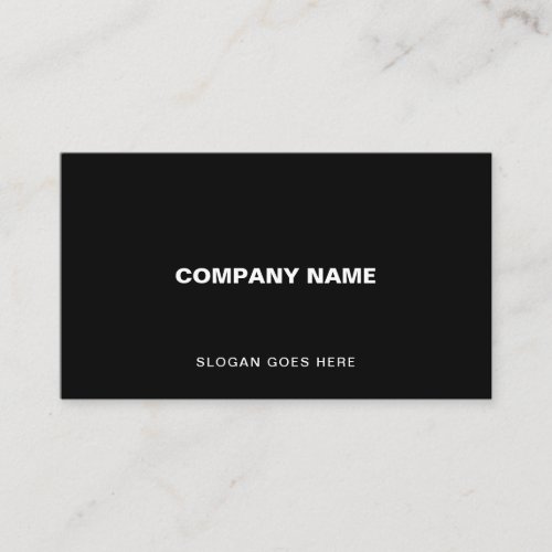 Professional Modern Elegant Black Simple Plain Business Card