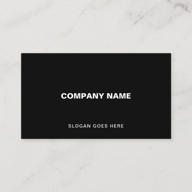 Professional Modern Elegant Black Simple Plain Business Card (Front)