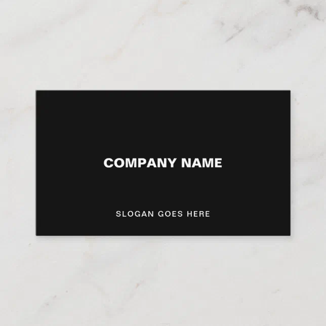 Professional Modern Elegant Black Simple Plain Business Card | Zazzle