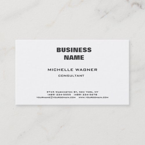 Professional Modern Elegant Black White Minimalist Business Card
