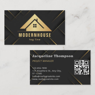 Professional Modern Elegant Building Construction Business Card