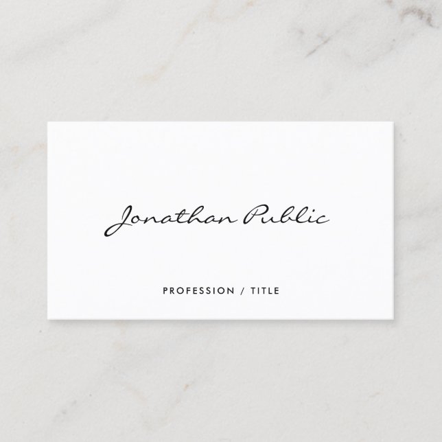 Professional Modern Elegant Calligraphy Script Business Card (Front)