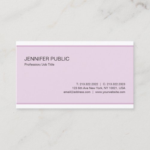 Professional Modern Elegant Color Clean Plain Business Card