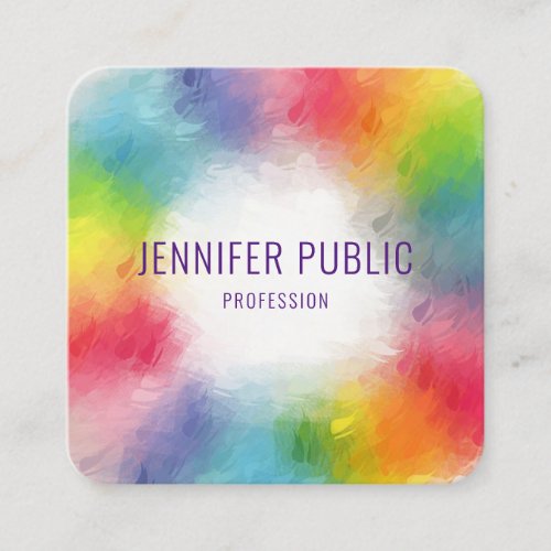 Professional Modern Elegant Colorful Template Square Business Card