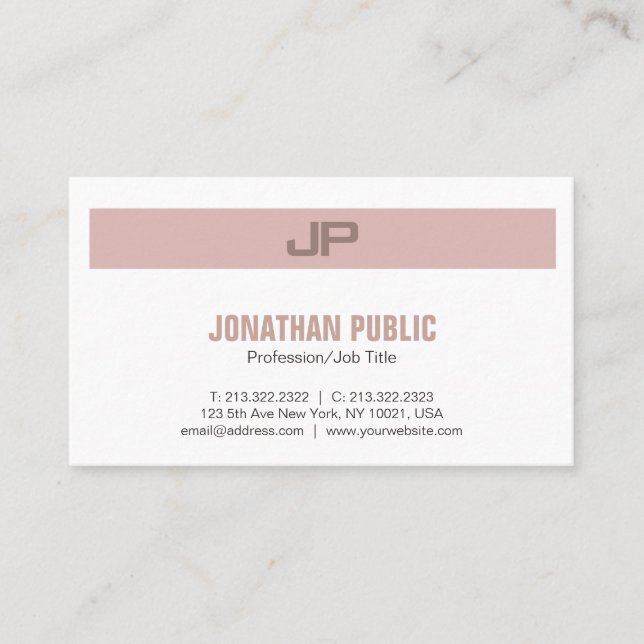 Professional Modern Elegant Colors Monogram Business Card (Front)
