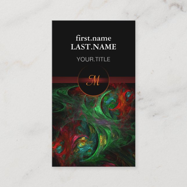 Professional Modern Elegant Cool Genesis Green Business Card (Front)