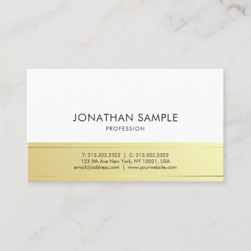 Professional Modern Elegant Design Gold Look Plain Business Card