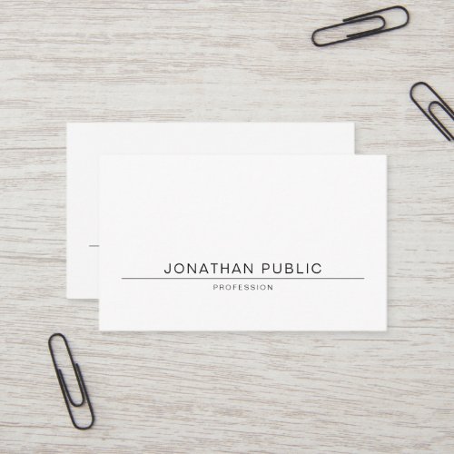 Professional Modern Elegant Design Minimal Plain Business Card