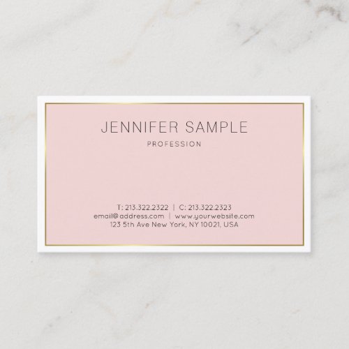 Professional Modern Elegant Design Sleek Plain Business Card