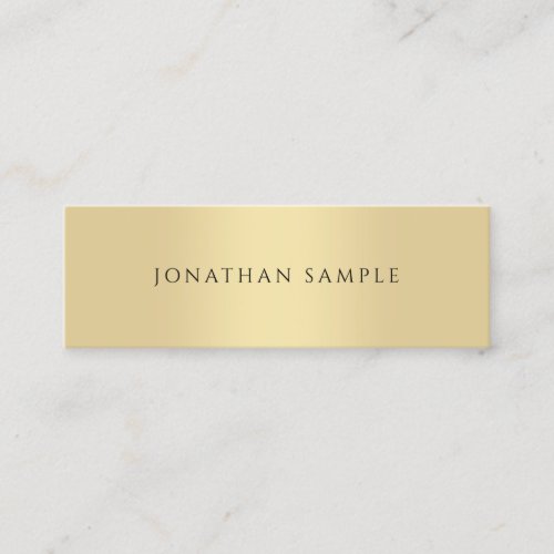 Professional Modern Elegant Faux Gold Template Mini Business Card
