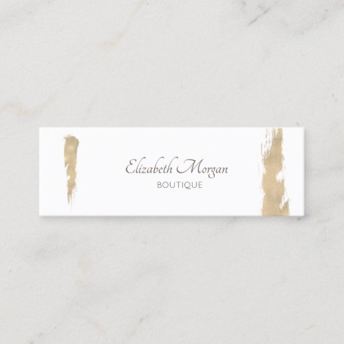 Professional Modern Elegant Gold Brush Stroke Mini Business Card