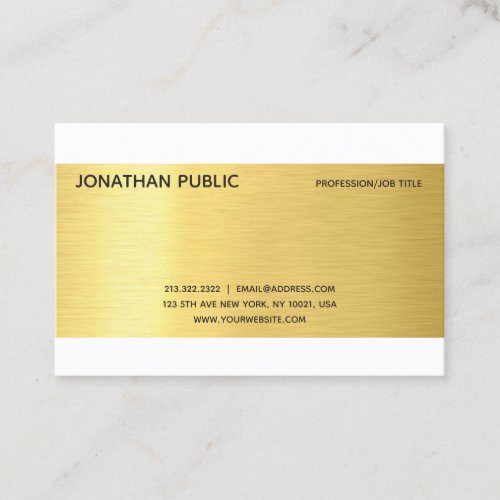 Professional Modern Elegant Gold Effect Plain Luxe Business Card