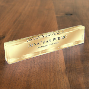 Professional Modern Elegant Gold Look Luxurious Desk Name Plate
