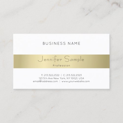 Professional Modern Elegant Gold Look Minimal Chic Business Card