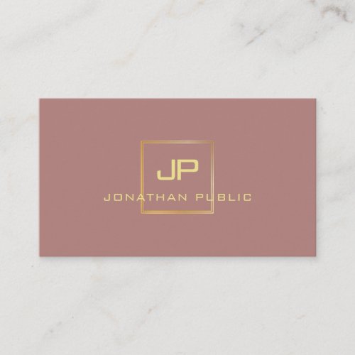 Professional Modern Elegant Gold Look Monogram Business Card