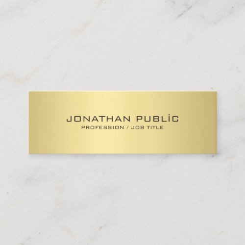 Professional Modern Elegant Gold Look Plain Mini Business Card