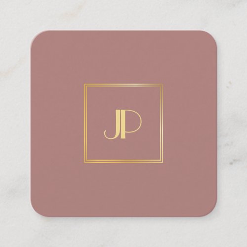 Professional Modern Elegant Gold Monogram Template Square Business Card