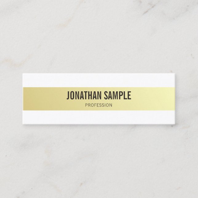 Professional Modern Elegant Gold Sleek Design Mini Business Card (Front)