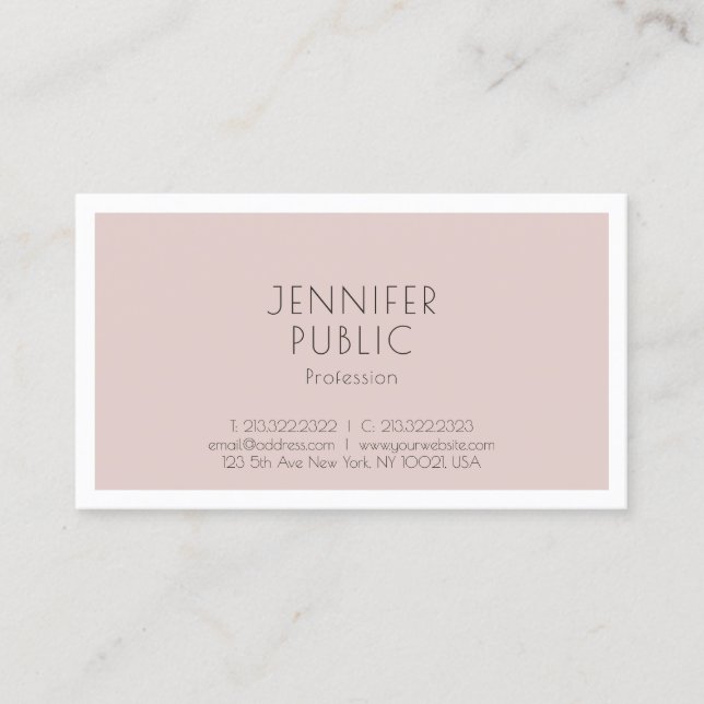 Professional Modern Elegant Minimalist Design Business Card (Front)