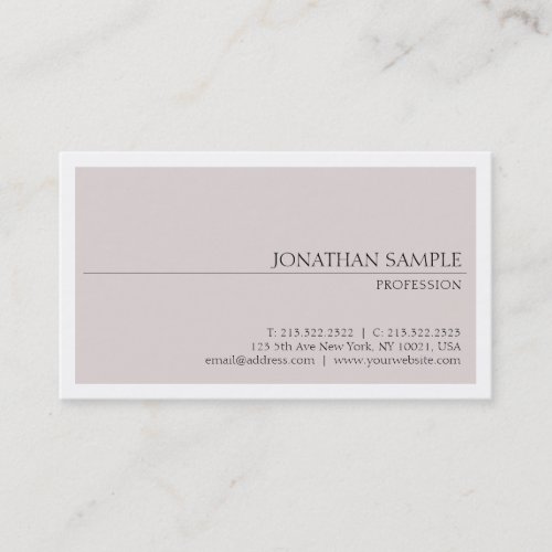 Professional Modern Elegant Minimalist Plain Luxe Business Card