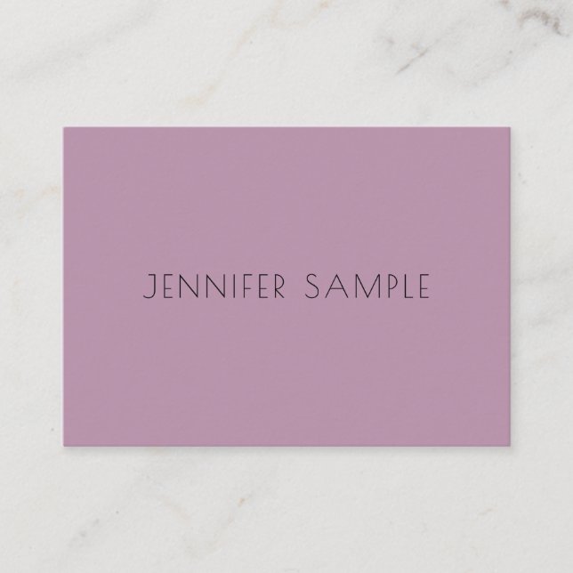 Professional Modern Elegant Minimalist Purple Business Card (Front)
