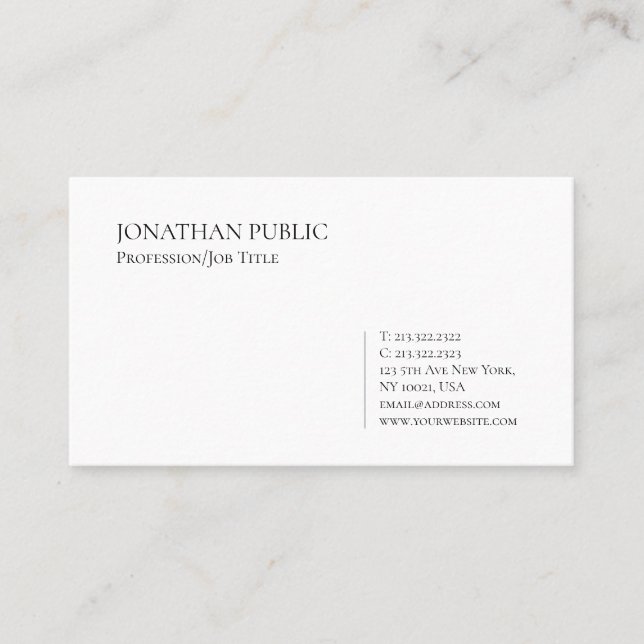 Professional Modern Elegant Minimalist Template Business Card (Front)