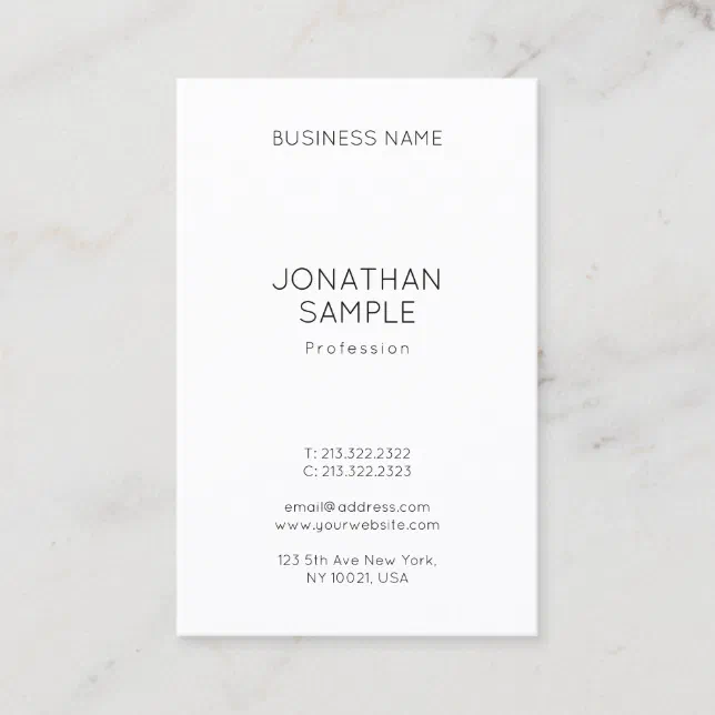 Professional Modern Elegant Minimalist Template Business Card | Zazzle