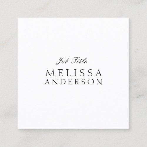 Professional Modern Elegant Minimalistisch Square Business Card