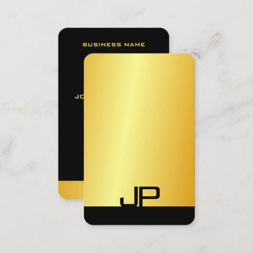 Professional Modern Elegant Monogram Faux Gold Business Card