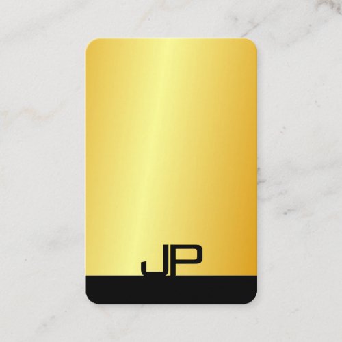 Professional Modern Elegant Monogram Faux Gold Business Card