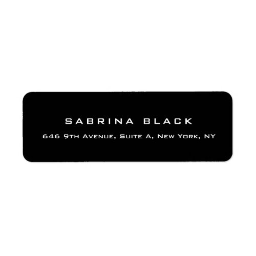 Professional Modern Elegant Plain Black Label