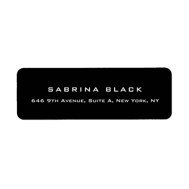 Professional Modern Elegant Plain Black Label (Front)