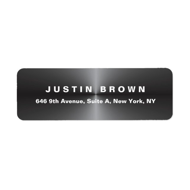 Professional Modern Elegant Plain Metal Grey Bold Label (Front)
