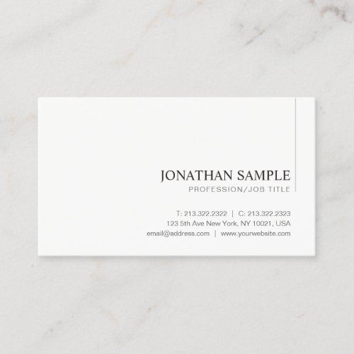 Professional Modern Elegant Plain Minimalist Business Card