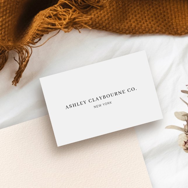 Professional Modern Elegant Plain White Minimalist Business Card (Creator Uploaded)