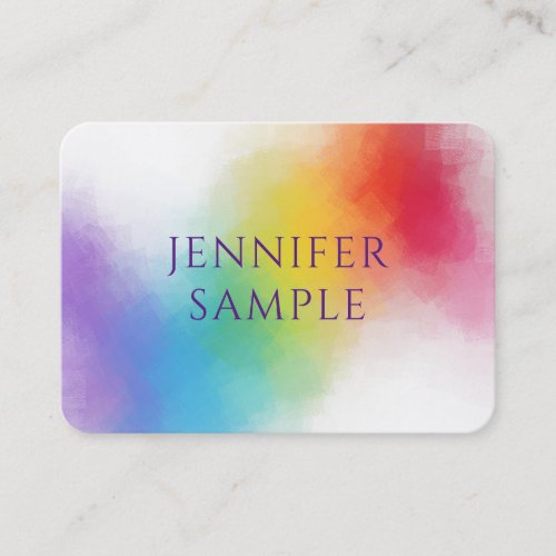 Professional Modern Elegant Rainbow Colors Business Card
