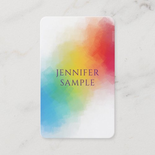 Professional Modern Elegant Rainbow Colors Custom Business Card