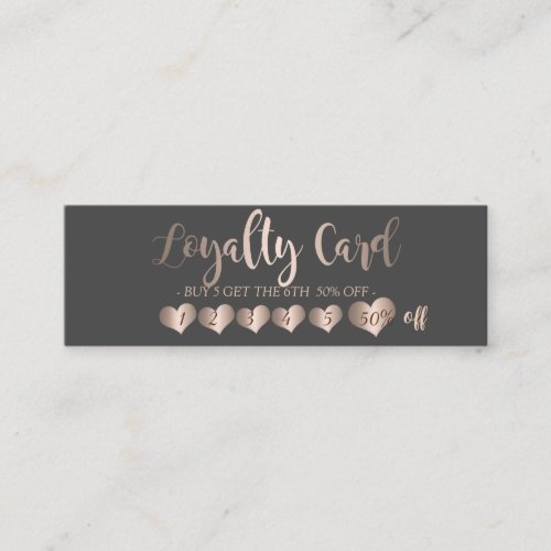 Professional Modern Elegant Rose Gold Hearts Loyalty Card