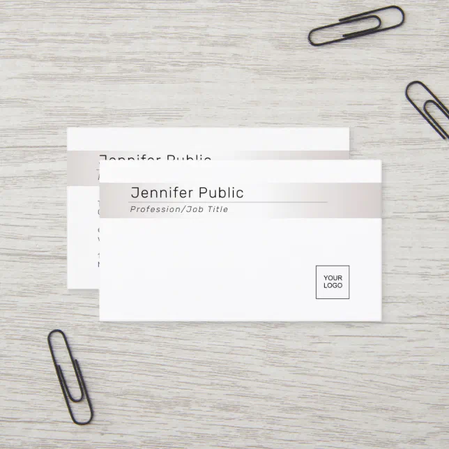 Professional Modern Elegant Silver Look Template Business Card | Zazzle