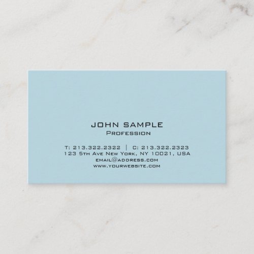 Professional Modern Elegant Simple Blue Design Business Card