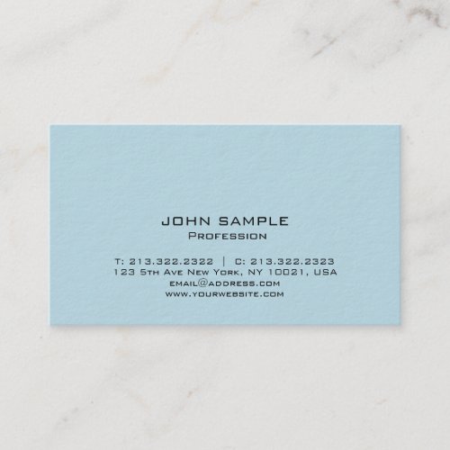 Professional Modern Elegant Simple Design Blue Business Card